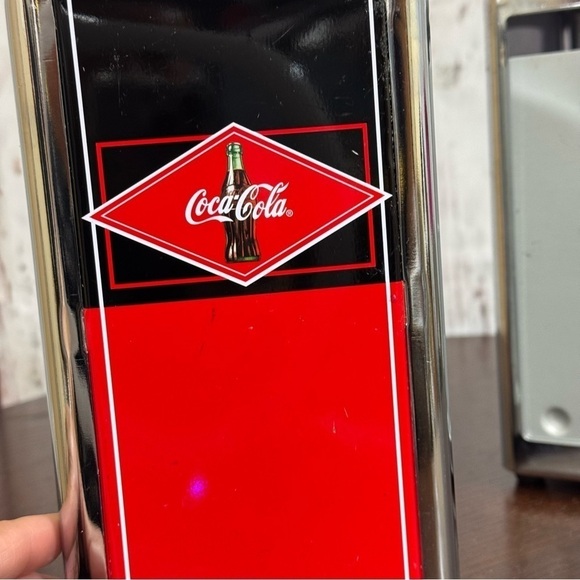 Coca Cola Licensed collectible napkin dispenser Vintage 80s 90s 2 piece set GUC - Picture 11 of 15